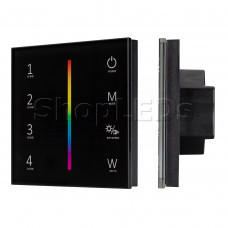Панель SMART-P22-RGBW-G-IN Black (12-24V, 4x3A, Sens, 2.4G) (ARL, IP20 Пластик, 5 лет)